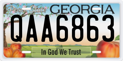 GA license plate QAA6863