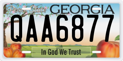 GA license plate QAA6877