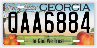 GA license plate QAA6884