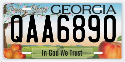 GA license plate QAA6890