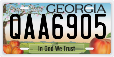 GA license plate QAA6905