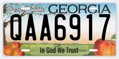 GA license plate QAA6917