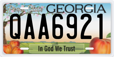 GA license plate QAA6921