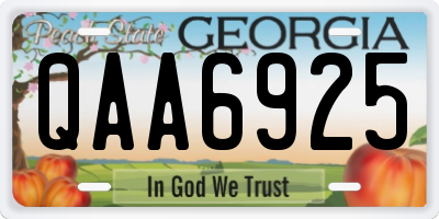 GA license plate QAA6925