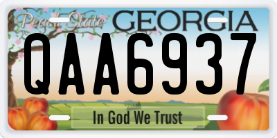 GA license plate QAA6937