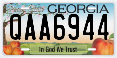 GA license plate QAA6944