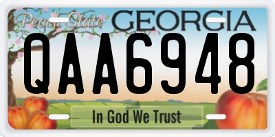 GA license plate QAA6948
