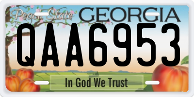 GA license plate QAA6953