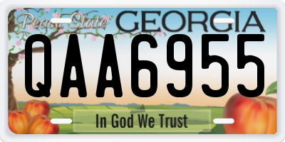 GA license plate QAA6955