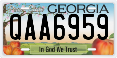 GA license plate QAA6959