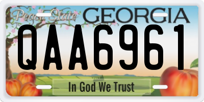 GA license plate QAA6961