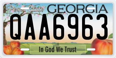 GA license plate QAA6963