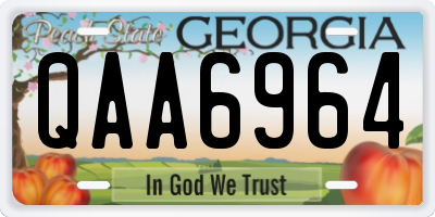 GA license plate QAA6964