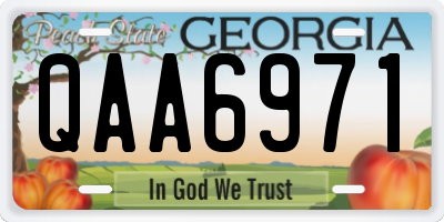 GA license plate QAA6971