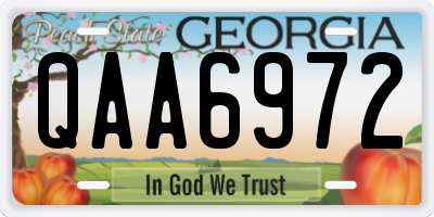 GA license plate QAA6972