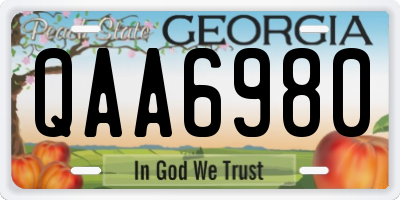 GA license plate QAA6980