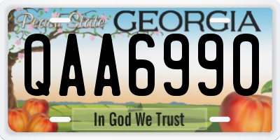 GA license plate QAA6990