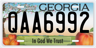 GA license plate QAA6992