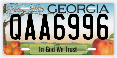 GA license plate QAA6996