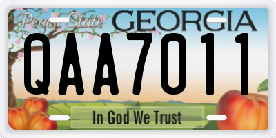 GA license plate QAA7011