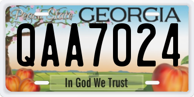 GA license plate QAA7024
