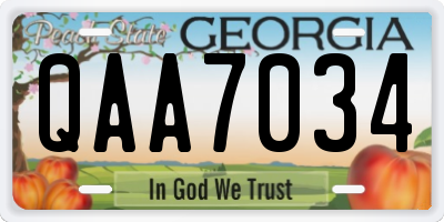 GA license plate QAA7034