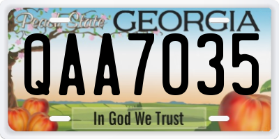 GA license plate QAA7035