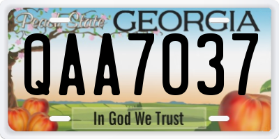 GA license plate QAA7037
