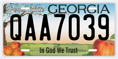 GA license plate QAA7039