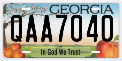 GA license plate QAA7040