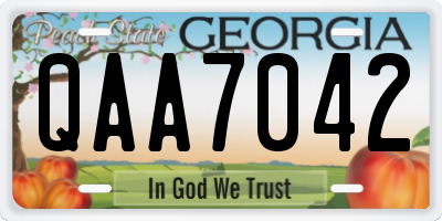 GA license plate QAA7042