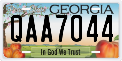 GA license plate QAA7044