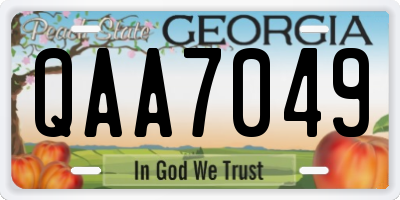 GA license plate QAA7049