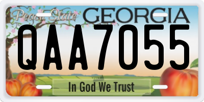 GA license plate QAA7055