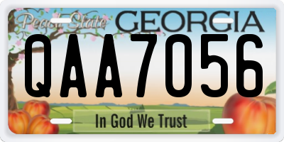 GA license plate QAA7056