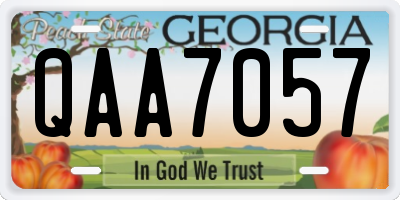 GA license plate QAA7057
