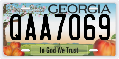 GA license plate QAA7069