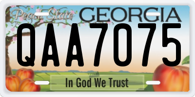 GA license plate QAA7075