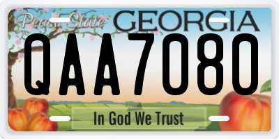 GA license plate QAA7080
