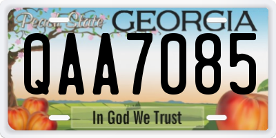 GA license plate QAA7085