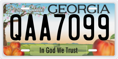 GA license plate QAA7099