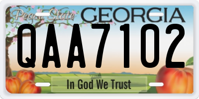 GA license plate QAA7102