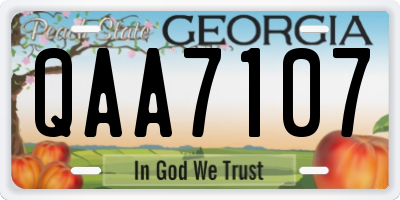 GA license plate QAA7107