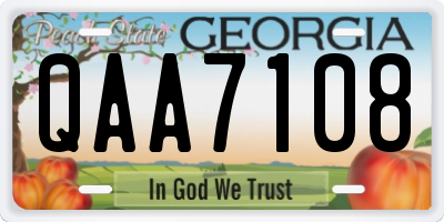 GA license plate QAA7108