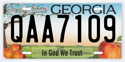 GA license plate QAA7109