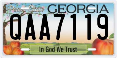GA license plate QAA7119
