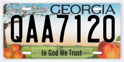 GA license plate QAA7120