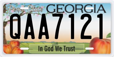 GA license plate QAA7121