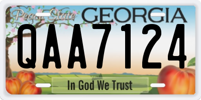 GA license plate QAA7124