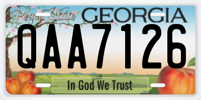 GA license plate QAA7126